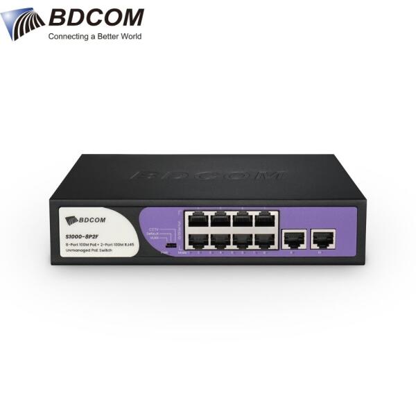 Switch PoE BDCOM S1000-8P2F 10 Cổng 100M