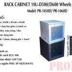 Tủ Rack 10U D500 Màu Đen Có Bánh Xe PRONET - Giá Kho