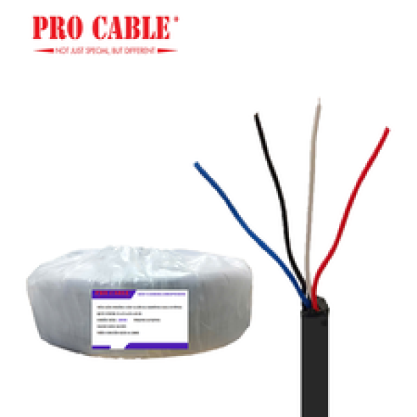 DÂY CAMERA PRO CABLE CÁP 4 LÕI 0.5 KHÔNG GIA CƯỜNG 200m (Model: 4x1x0.5 KDT Trong nhà)