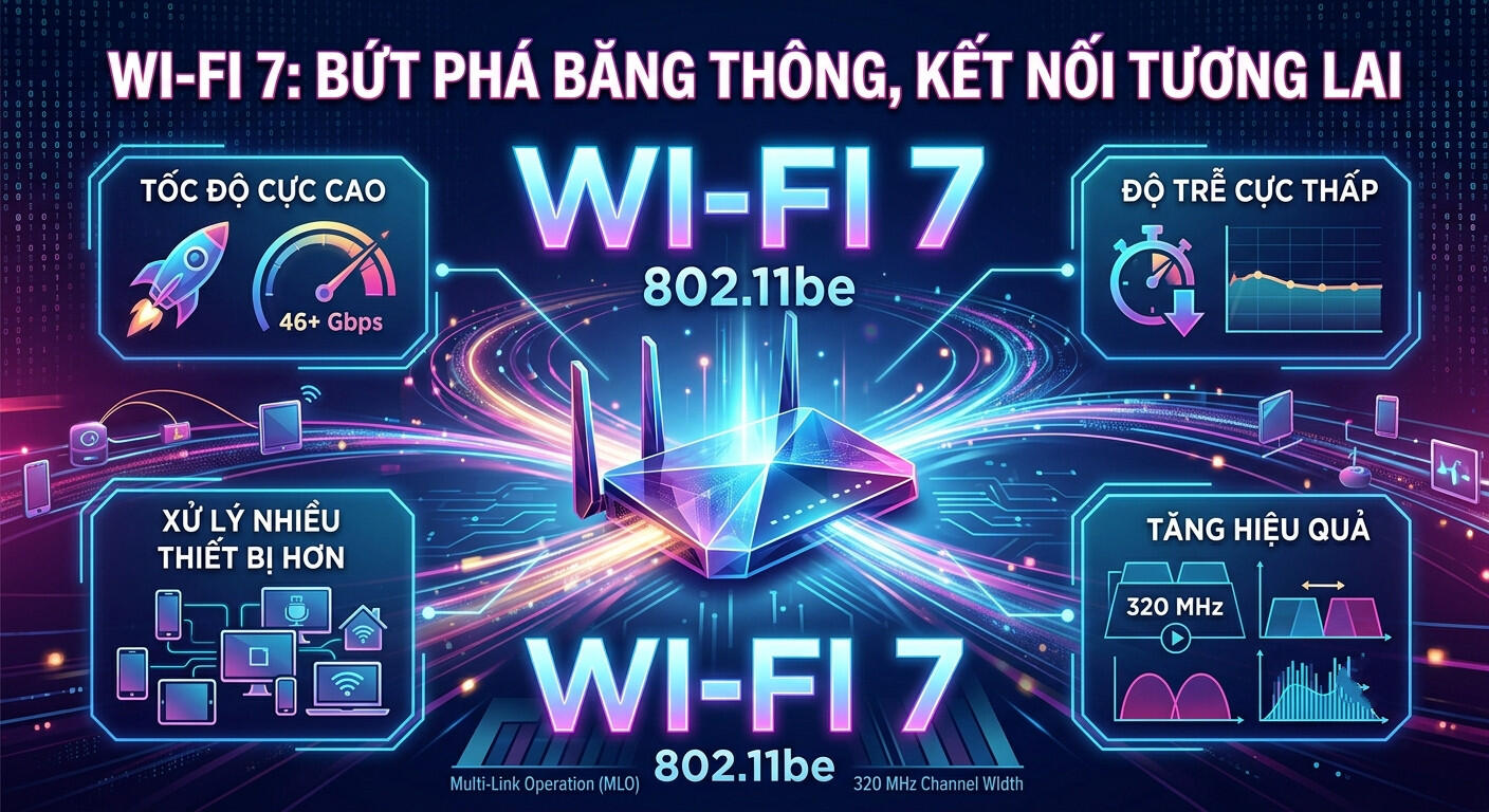 Wi-Fi 7 là gì? Có nên nâng cấp lên Wifi 7 không? Lợi ích của Wifi 7 cho doanh nghiệp