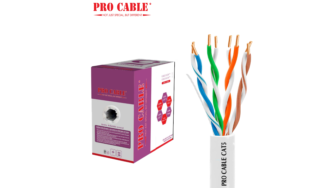 Cáp mạng Cat5 UTP Pro Cable (Model: UTP U5140-004-W1)