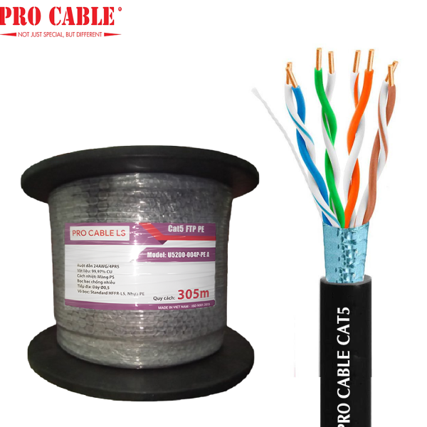 Cáp mạng Cat5 FTP PE PRO CABLE LS (Model: U5200-004P-PE A)