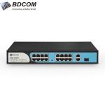 Switch PoE BDCOM S1200-16P2G1S (16 Cổng 100M + 3 Cổng Uplink Gigabit)