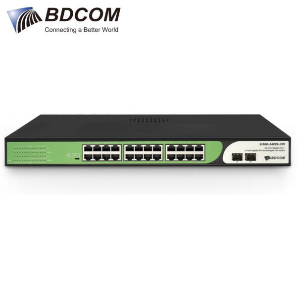 Switch PoE BDCOM S1500-24P2S-370 - 24 Cổng Gigabit PoE+ + 2 Cổng Gigabit SFP