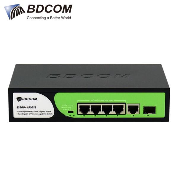Switch PoE BDCOM S1500-4P1G1S - 4 Cổng Gigabit PoE + 1 Cổng Gigabit RJ45 + 1 Cổng Gigabit SFP