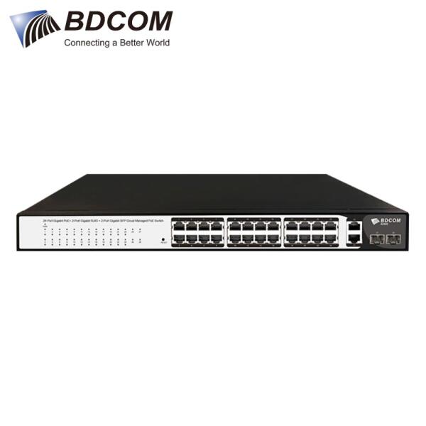 Switch PoE BDCOM S2500-24P2G2S-W - 24 Cổng Gigabit PoE+ + 2 Cổng Gigabit RJ45 + 2 Cổng Gigabit SFP Cloud Managed Switch