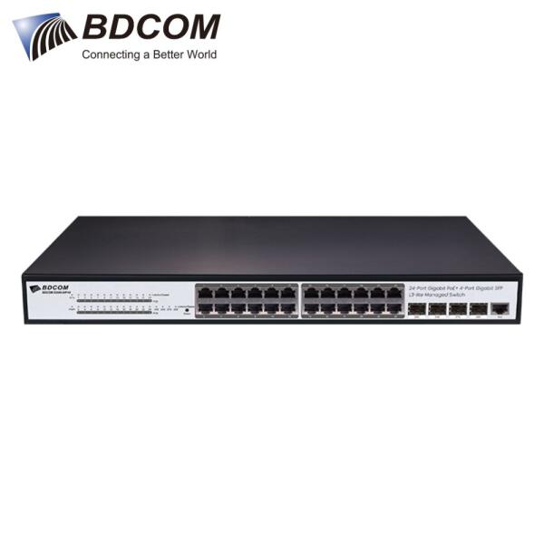 Switch PoE BDCOM S2500-24P4S - 24 Cổng Gigabit PoE+ + 4 Cổng Gigabit SFP L3-lite Managed Switch