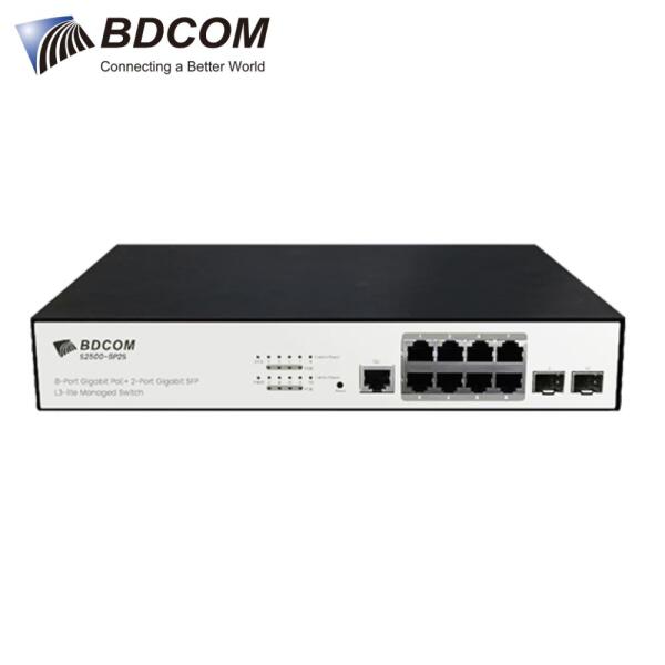Switch PoE BDCOM S2500-8P2S - 8 Cổng Gigabit PoE+ + 2 Cổng Gigabit SFP L3-lite Managed Switch
