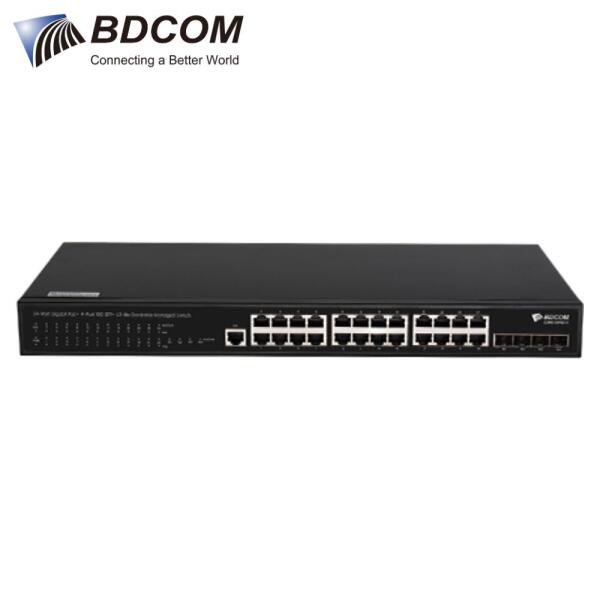 Switch PoE BDCOM S2900-24P4Xv1 - 24 Cổng Gigabit PoE+ + 4 Cổng 10G SFP+ L3-lite Managed Switch