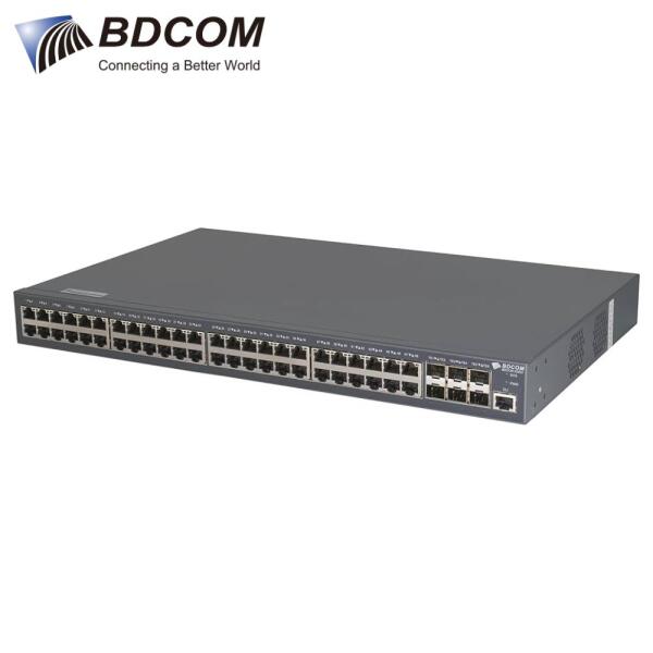 Switch PoE BDCOM S2900-48P6X - 48 Cổng Gigabit PoE+ + 6 Cổng 10G SFP+ L3-lite Stackable Managed Switch