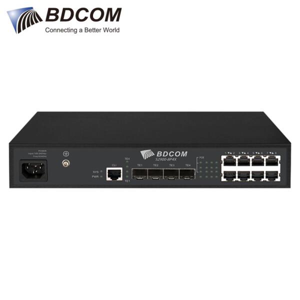 Switch PoE BDCOM S2900-8P4X - 8 Cổng Gigabit PoE+ + 4 Cổng 10G SFP+ L3-lite Managed Switch