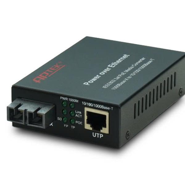 APTEK AP110-20-PoE - Gigabit PoE Media Converter