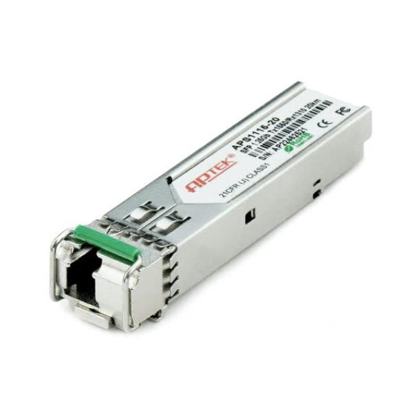 APTEK SFP 1.25Gbps, DDM, Tx1550/Rx1310 (B), Single Mode, 1 sợi, 20km , đầu LC /APS1115-20