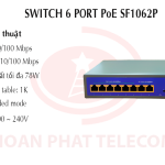 SWITCH 6 PORT APTEK PoE SF1062P