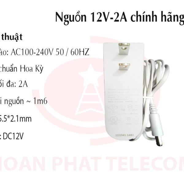 ND - Nguồn 12V-2A  chính hãng Tplink