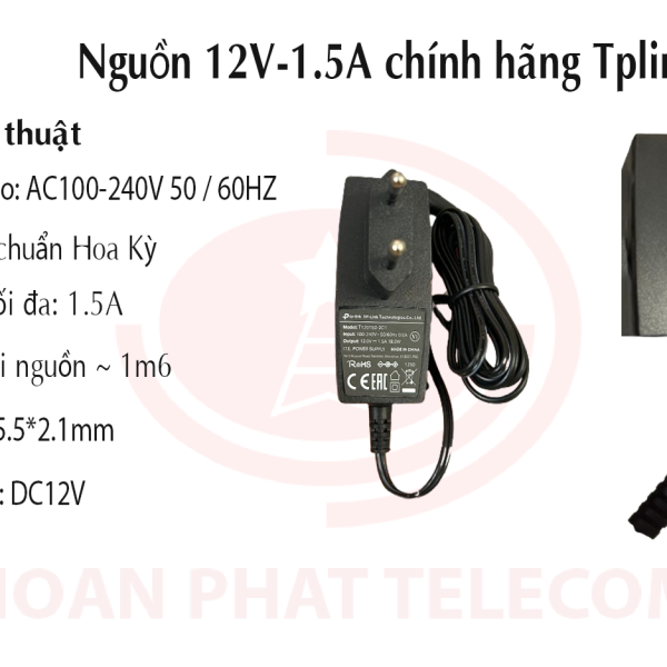 ND - Nguồn 12V-1.5A  chính hãng Tplink