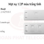 Mặt nạ hình chữ nhật 1/2P màu trắng tinh 1 cổng - 2 cổng