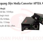 CHUYỂN ĐỔI QUANG ĐIỆN MEDIA CONVERTER APTEK AP100-20A/