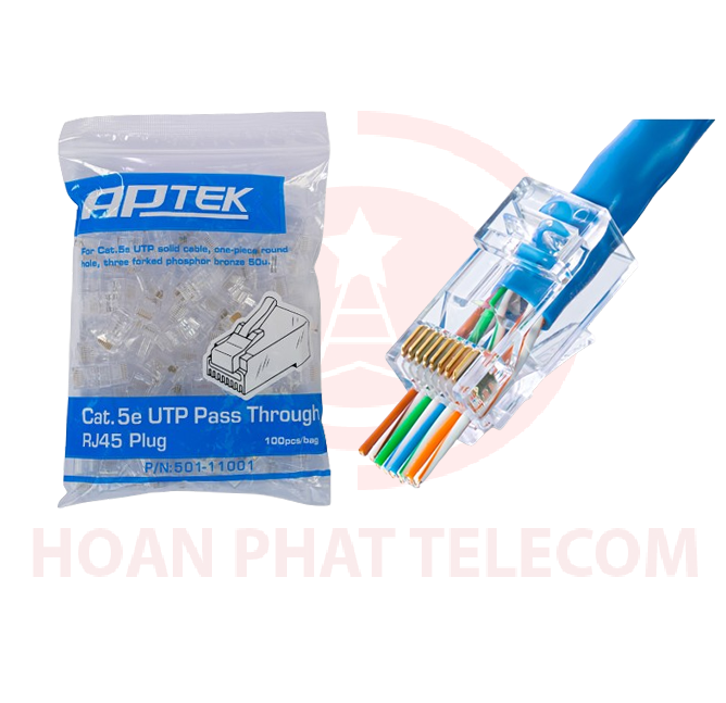 Hạt mạng xuyên thấu RJ45 APTEK UTP Cat.5e