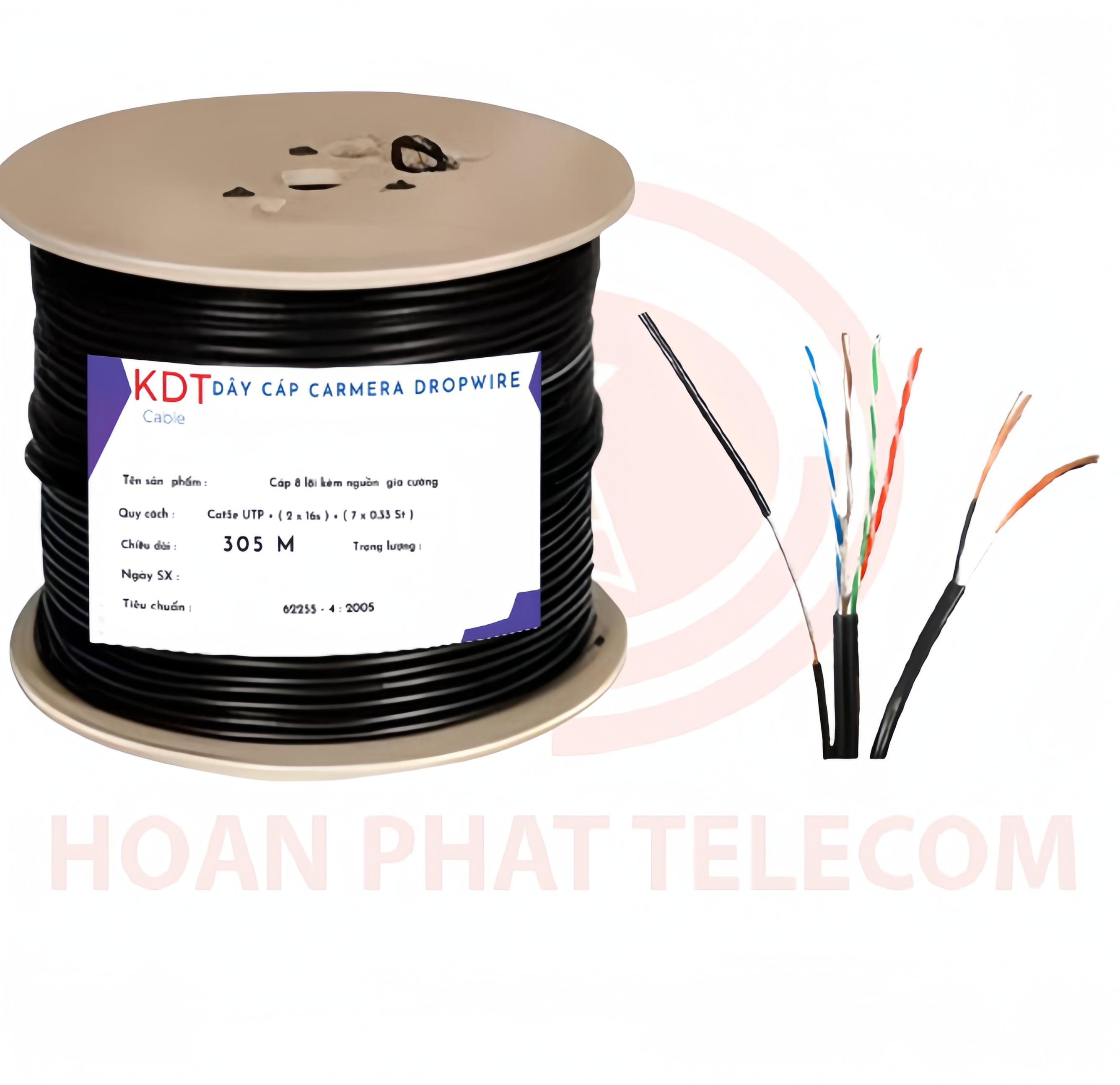 Cable LAN 8 Lõi PRO CABLE UTP CAT5E 305M (có nguồn, sợi cường lực)