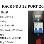 PDU 12 lỗ 20A, MCCP, rack 19'' PRONET