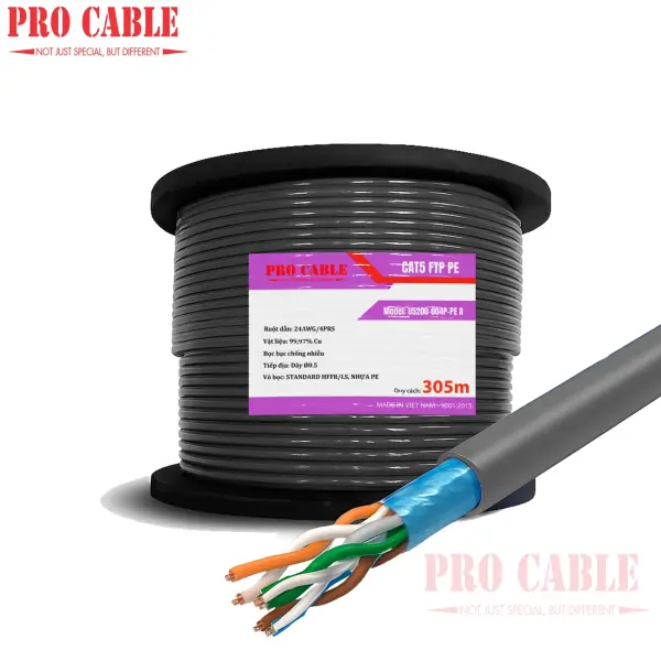 Cáp mạng Cat5 FTP PE PRO CABLE LS (Model: U5200-004P-PE A)