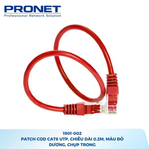 Dây Patch Cord Cat6 U/UTP PRONET 0.2M Màu Đỏ