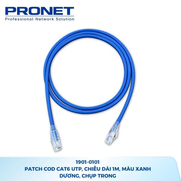 Dây Patch Cord Cat6 U/UTP PRONET 1M Màu Xanh Dương