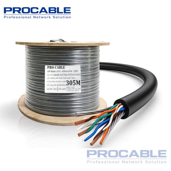 Cáp mạng cat5 Pro Cable kèm nguồn có thép treo