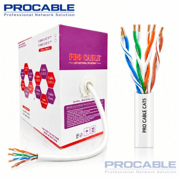 Cáp mạng Cat5 UTP Pro Cable (Model: UTP U5140-004-W1)
