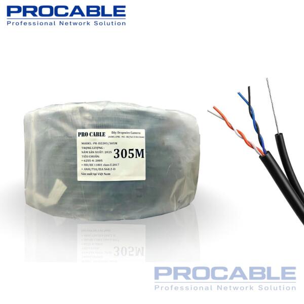 Cáp Dropwire Camera 24AWG 2PRS - PVC - SS(7x0.33x1.0ST) PROCABLE
