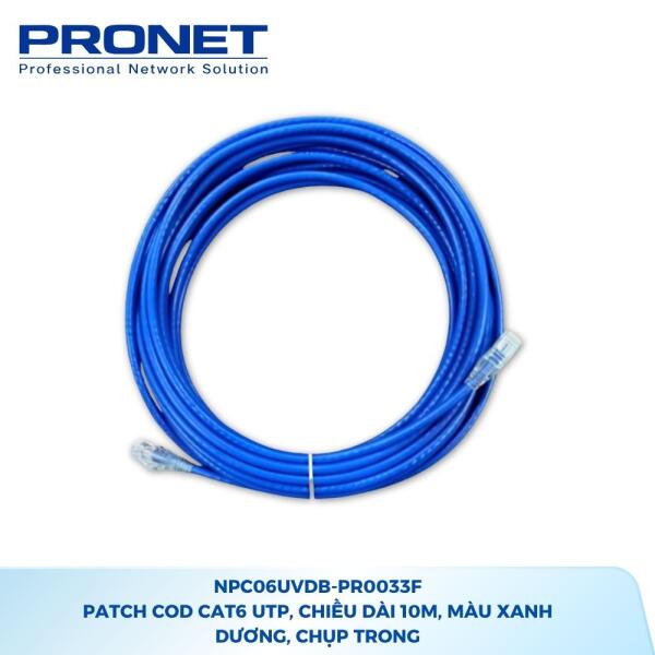 Dây nhảy mạng Cat6 U/UTP Xanh 10m PRONET