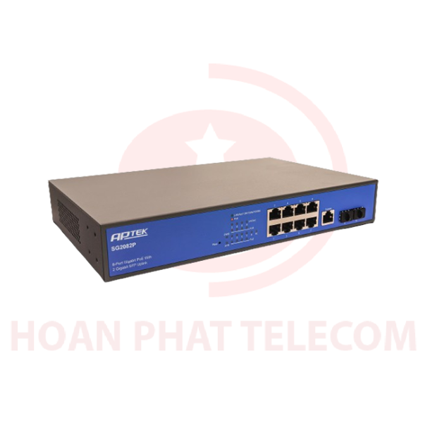 APTEK SG2082P - Switch 8 Port PoE L2 Managed Gigabit - BCD