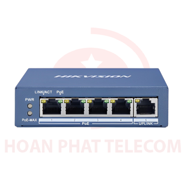 Switch POE GIGABIT 4 cổng PoE 1000Mpbs Hikvision DS-3E0505P-E/M