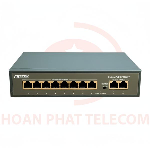 APTEK SF1082FP - Switch 8 port PoE chuyên dụng cho IP camera