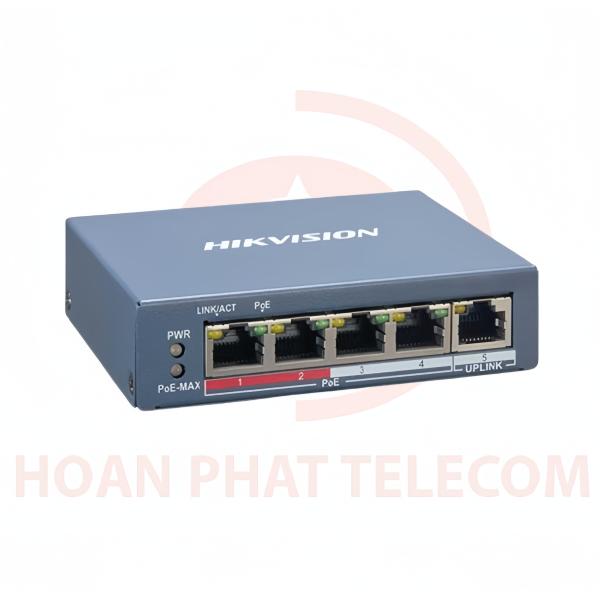 Switch PoE 4 cổng Hikvision DS-3E1106P-EI/M 4 10/100 Mbps PoE port, 2 10/100 Mbps RJ45 port