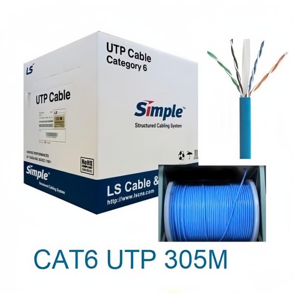 Cáp mạng LS Vina Cat6 UTP UTP-G-C6G-E1VN-M 0.5X4P/BL