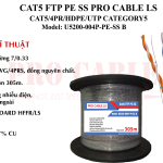 Cáp mạng PRO CABLE Cat5 FTP PE  Có Thép Gia Cường| U5200-004P-PE B Chính Hãng