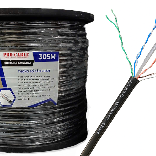 PRO-CABLE Cat6E UTP CCA 23AWG/4PRS Outdoor SS (7 x 0,33mm)