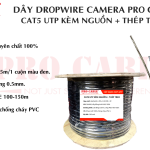 Cáp mạng cat5 Pro Cable kèm nguồn có thép treo (MODEL: Cat5 UTP PRO CABLE, kèm nguồn, cường lực)