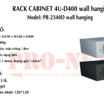 TỦ RACK 4U-D400 (TREO TƯỜNG, MÀU ĐEN, CAMERA) - Mặt cửa lưới/ Giá rẻ