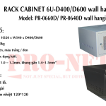 TỦ RACK 6U-D600 (TREO TƯỜNG, MÀU ĐEN, CAMERA) Mặt cửa lưới/ Giá rẻ