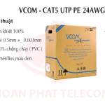 Cáp LAN CAT 5 UTP 24AWG 4PRS - PE Không cường lực