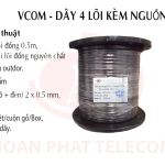 Cáp LAN liền nguồn CAT 5E UTP 24AWG 4PRS/PVC + 2VCm0.5mm - PE - Oval - CAMERA