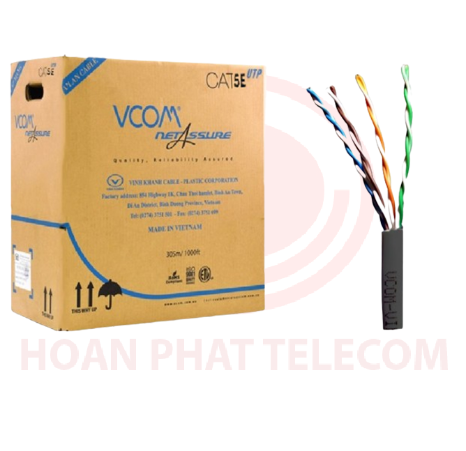 Cáp LAN CAT 5 UTP 24AWG 4PRS - PE Không cường lực