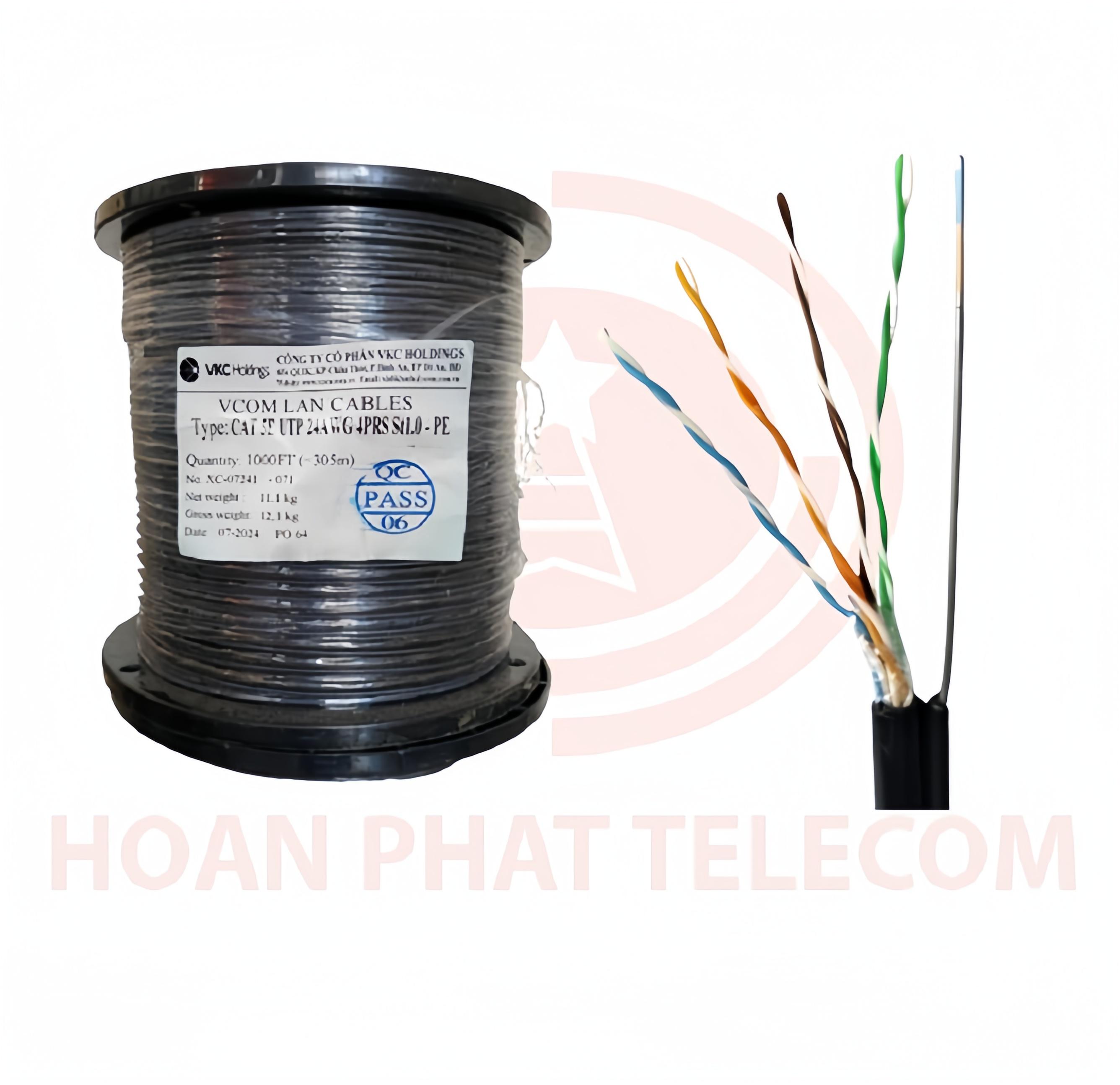 Cáp LAN CAT 5E UTP 24AWG 4PRS - PE - SS- (St 1.0mm)