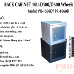 TỦ RACK 10U-D500 - MÀU TRẮNG- BÁNH XE (model: HP-1050P)