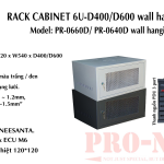 TỦ RACK 6U-D600 (TREO TƯỜNG, MÀU ĐEN, CAMERA) Mặt cửa lưới/ Giá rẻ